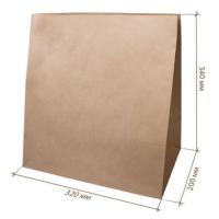 Пакеты бумажные  Крафт (Kraft) с прямоугольным дном 320*200*340мм 70г/м2  (упаковка 500шт)